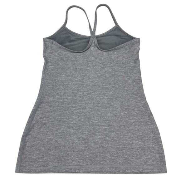 LULULEMON Power Y Tank Heathered Slate Size 6 - Picture 5 of 9